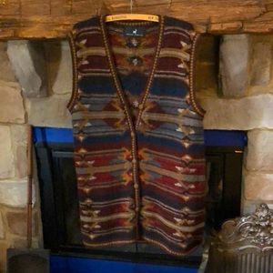 Peruvian Connection long sweater button vest